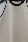 SWAYING/KNIT contrasting piping camisole SW23SS1T02 beige gray PS84